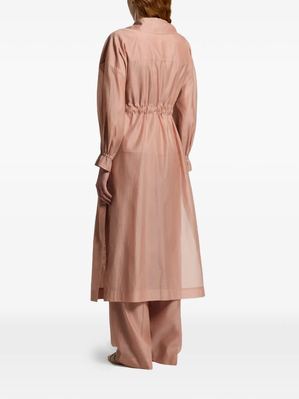  Peserico Collared Belted Coat - Pink 