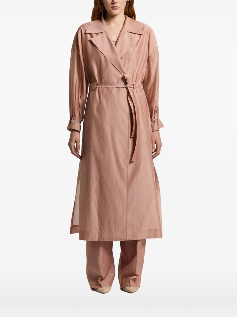 Peserico collared belted coat - Rosa