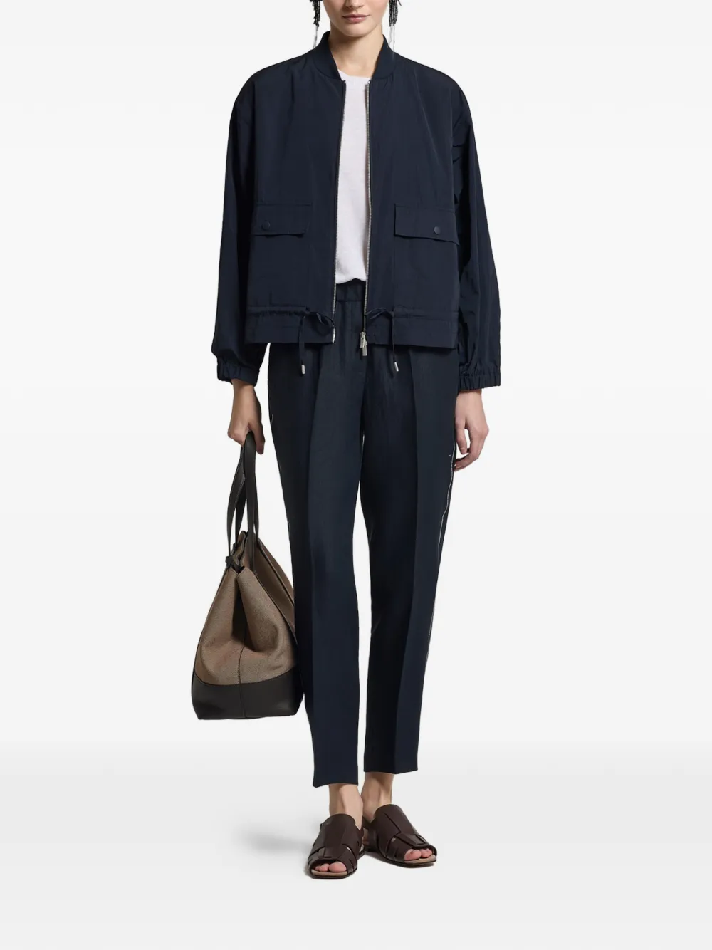  Peserico Flap-pocket Bomber Jacket - Blue 