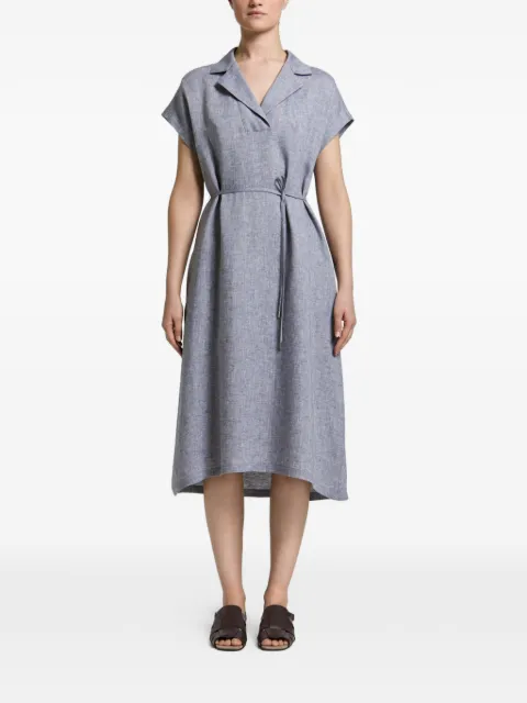 Peserico tie-waist V-neck midi dress