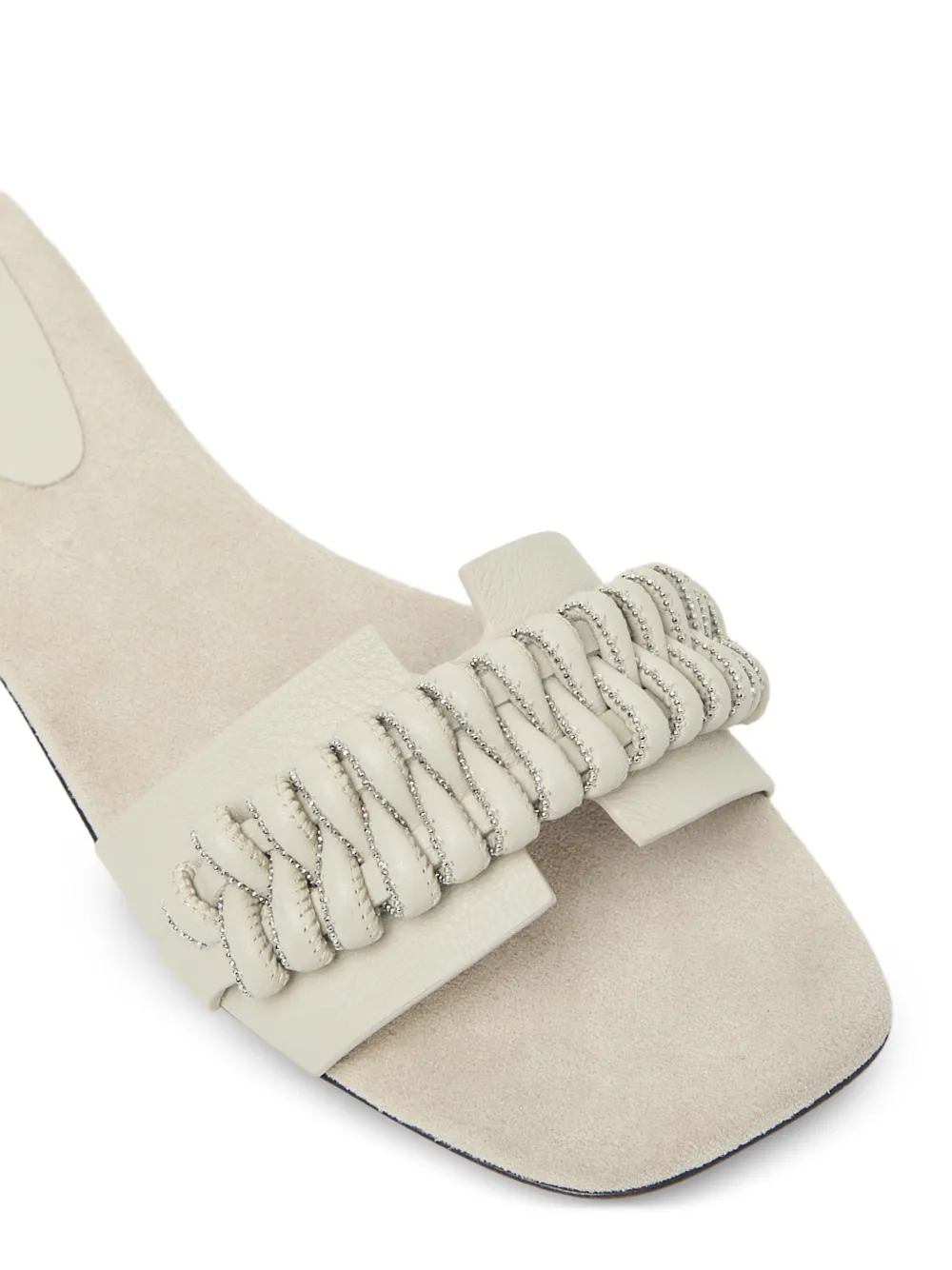 Peserico ruched-detail slides Beige
