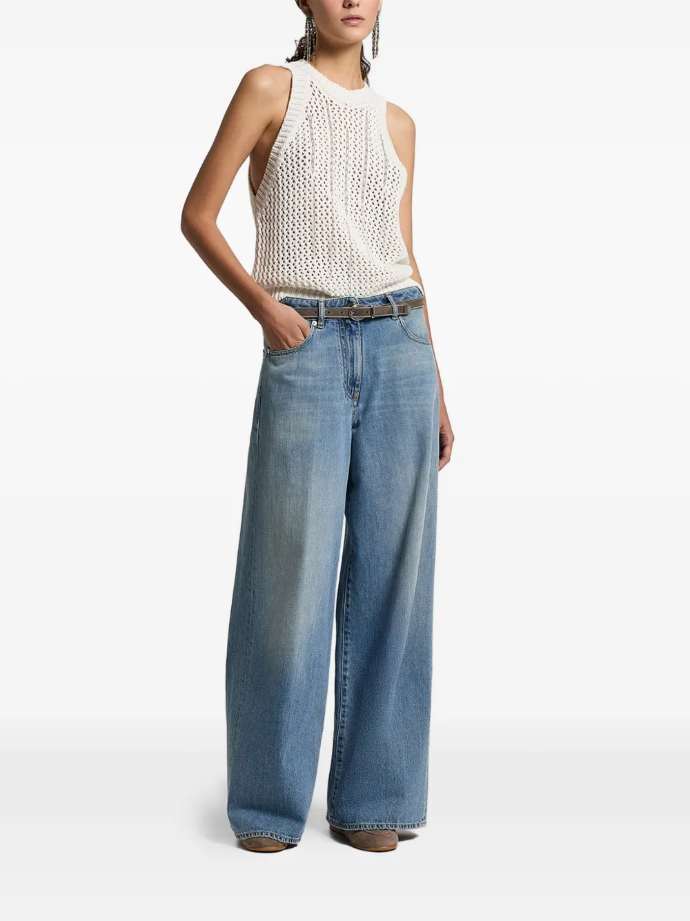  Peserico Pocket Wide-leg Jeans - Blue 