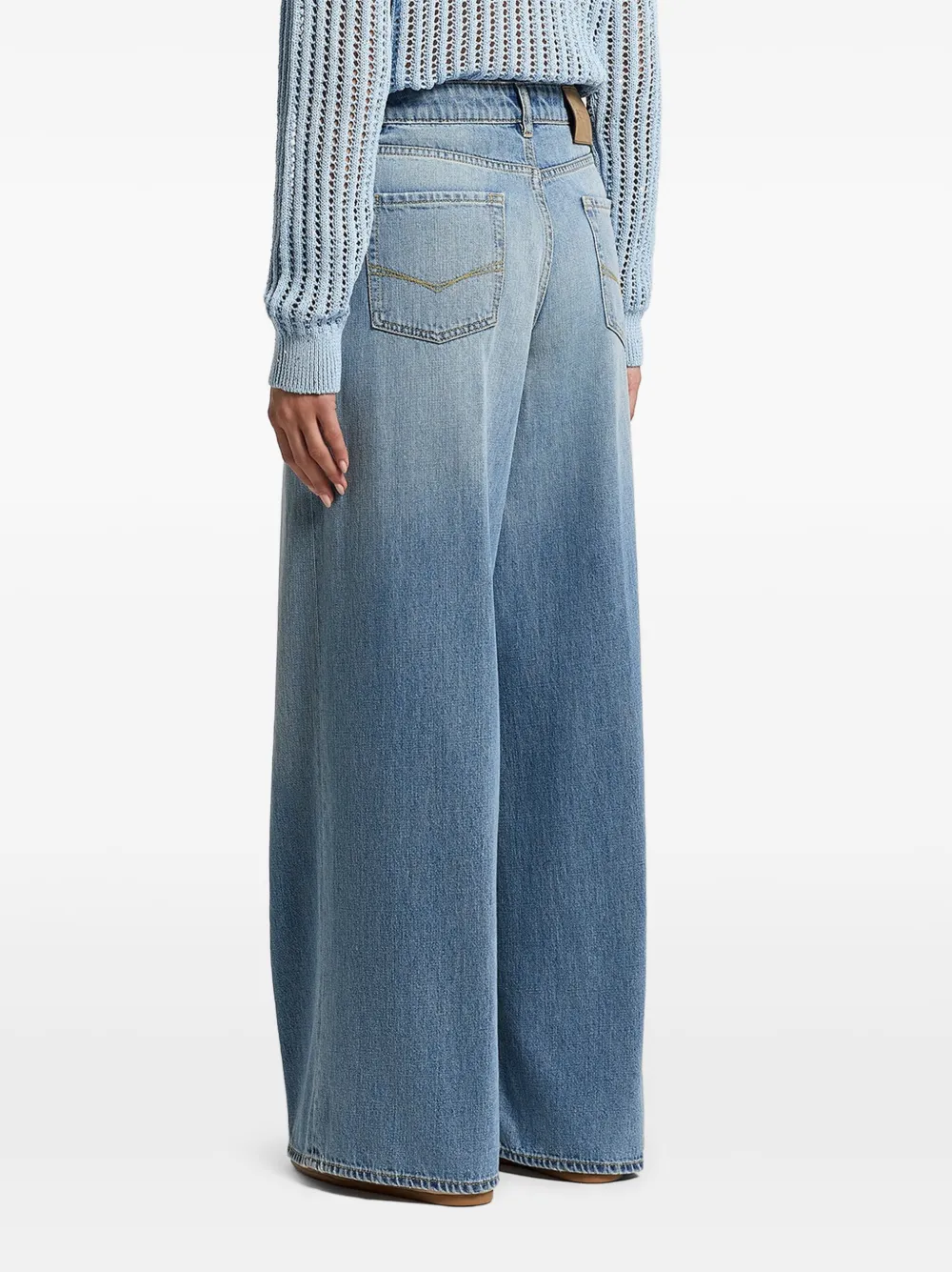 Peserico Pocket jeans met wijde pijpen Blauw