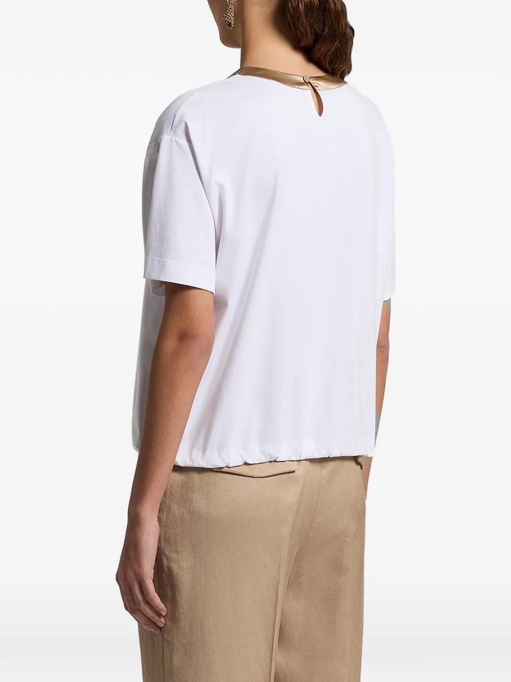  Peserico Contrast-trim Top - White 
