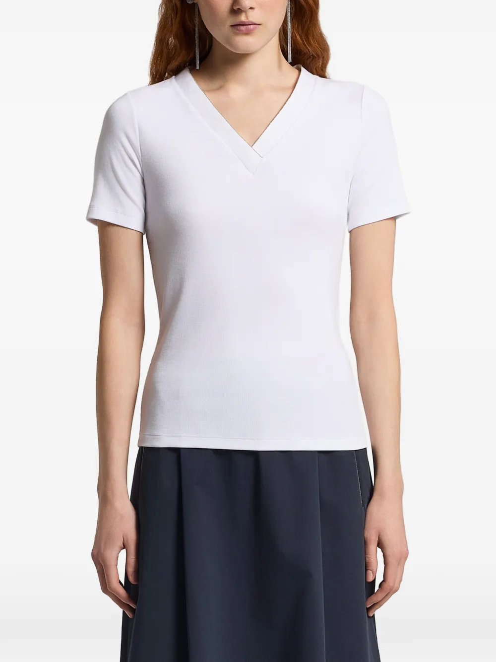 Peserico V-neck T-shirt - Bianco