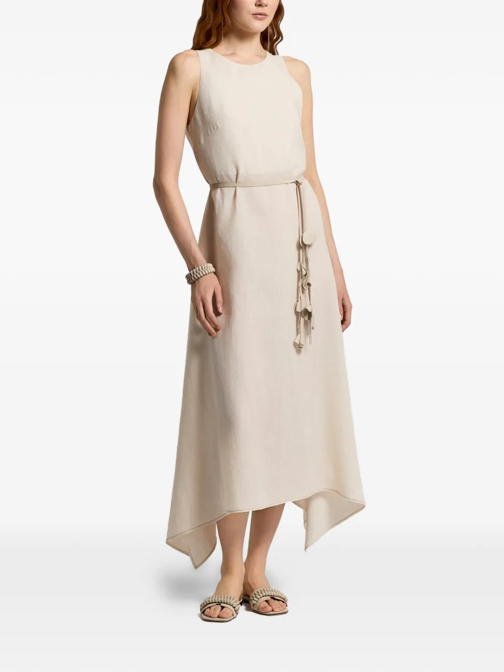 Peserico Aurea mouwloze jurk Beige