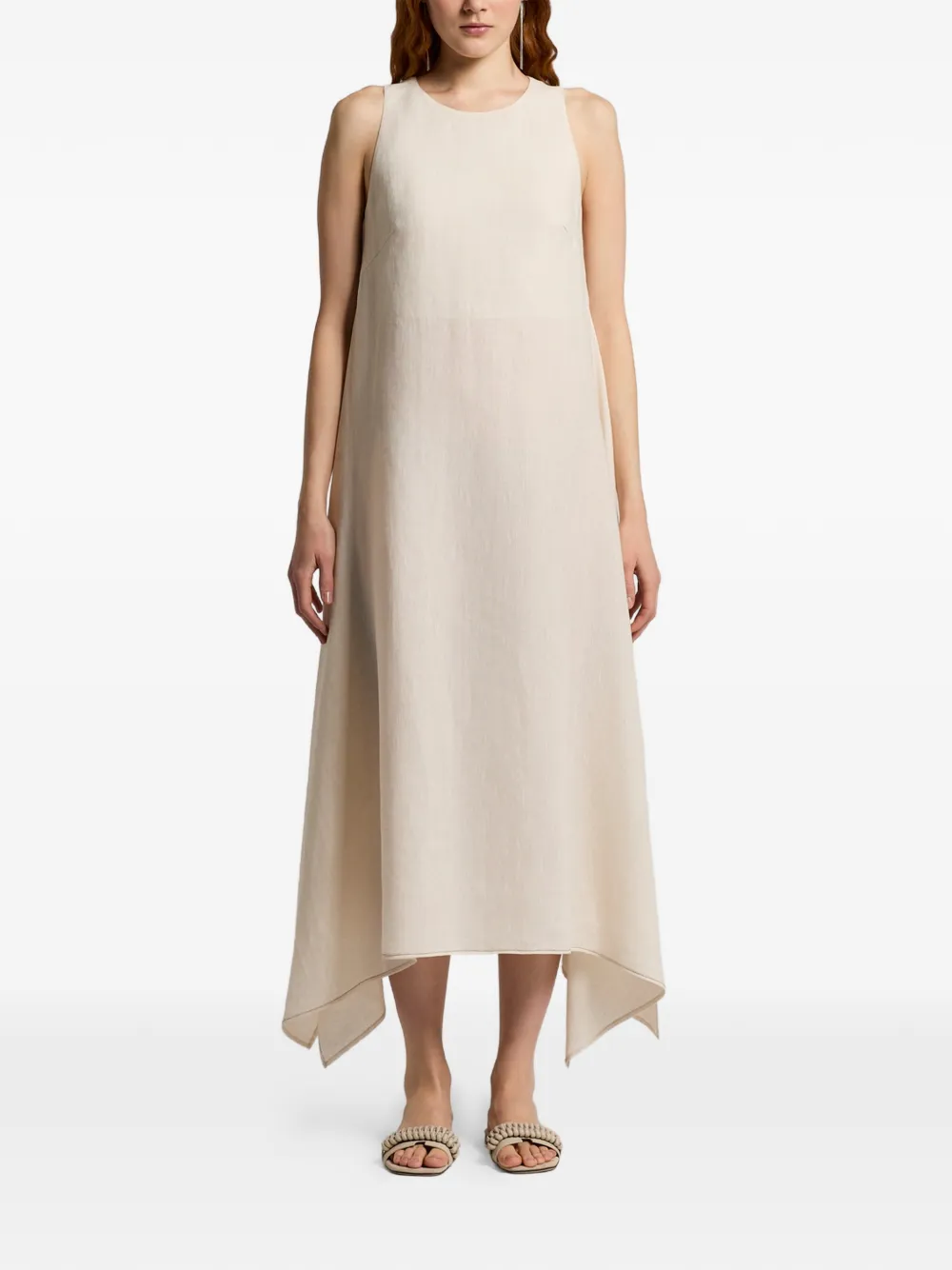 Peserico Aurea mouwloze jurk Beige