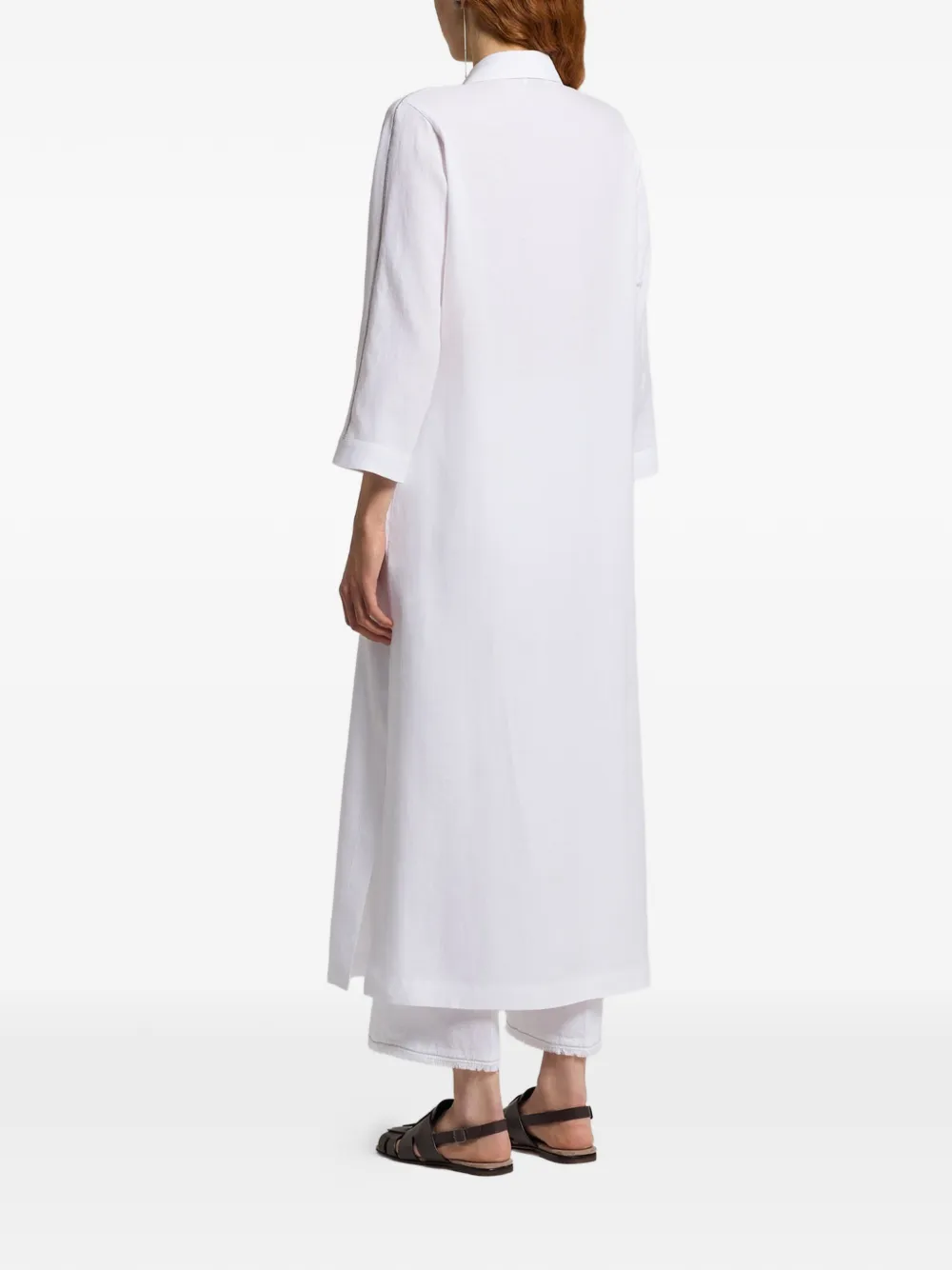 Peserico Maxi-blousejurk met V-hals Wit