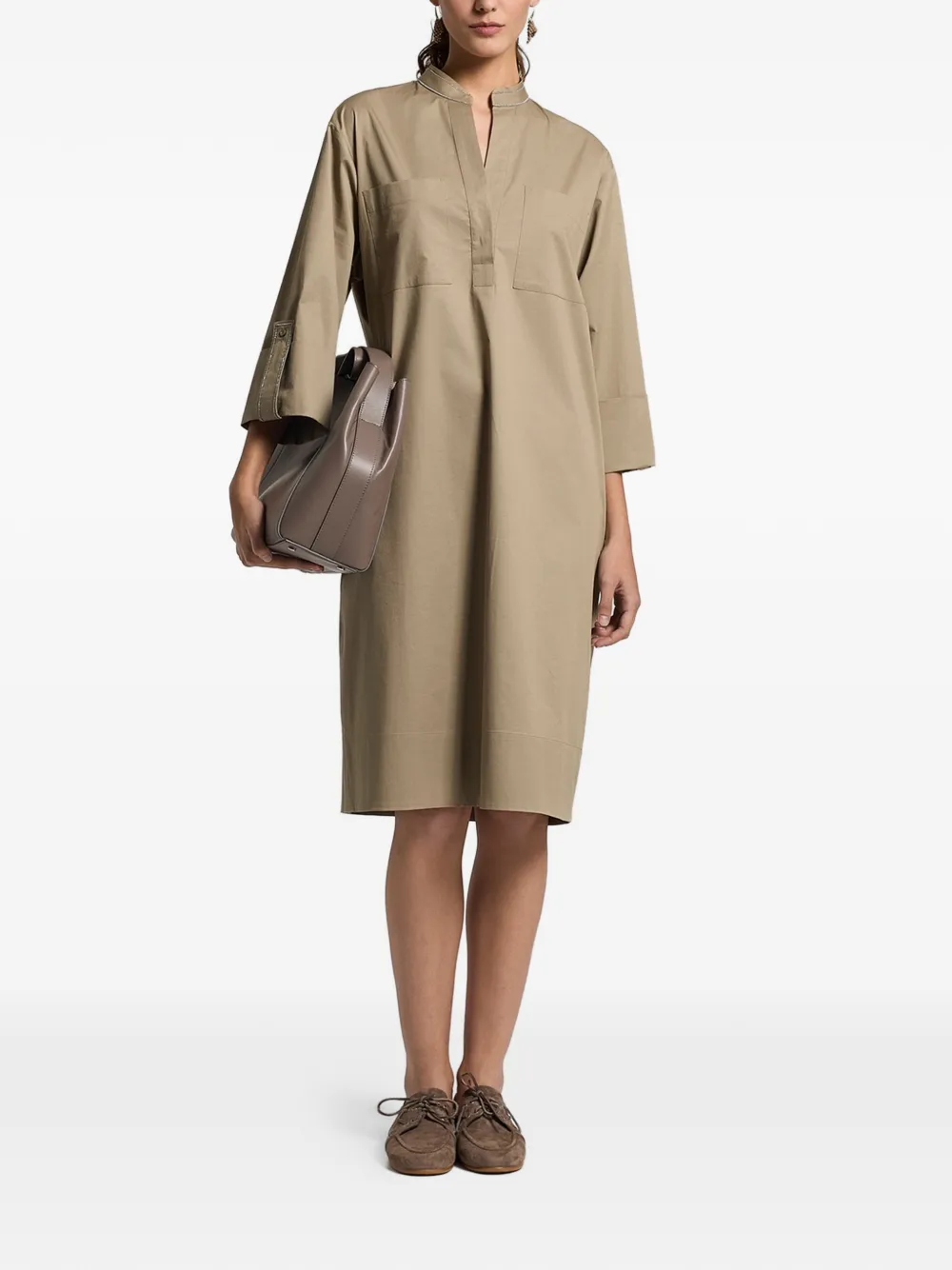 Peserico V-neck midi dress - Verde