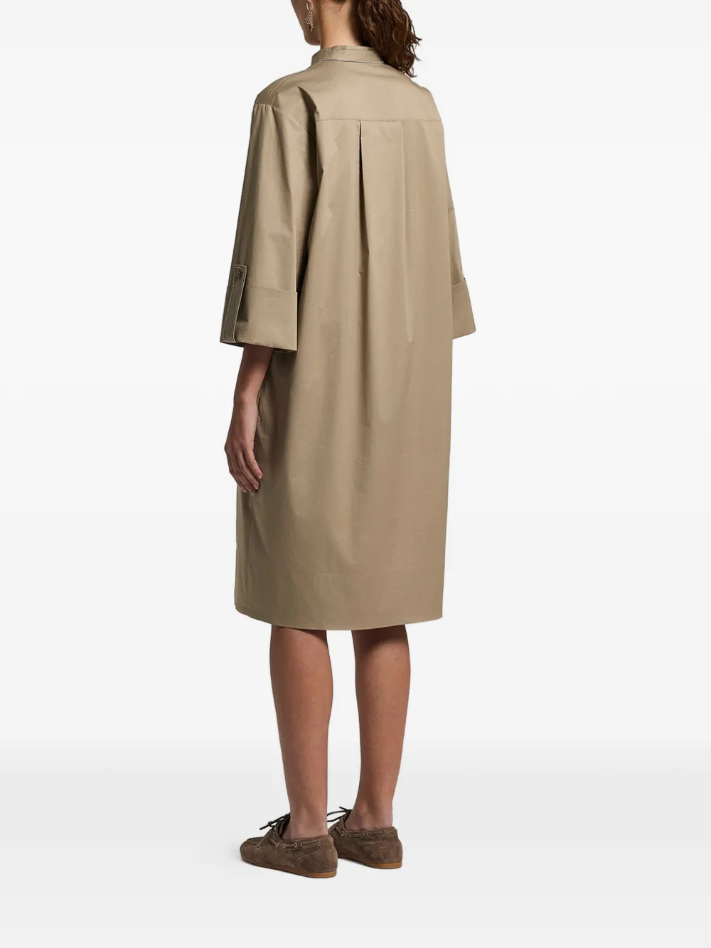 Peserico Midi-jurk met V-hals Groen