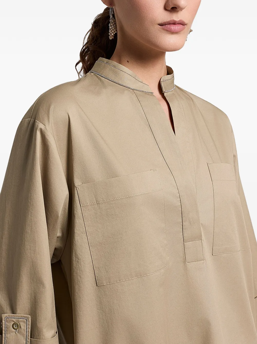 Peserico Midi-jurk met V-hals Groen