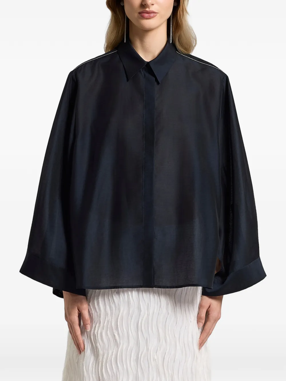 Peserico shoulder slit shirt - Blu