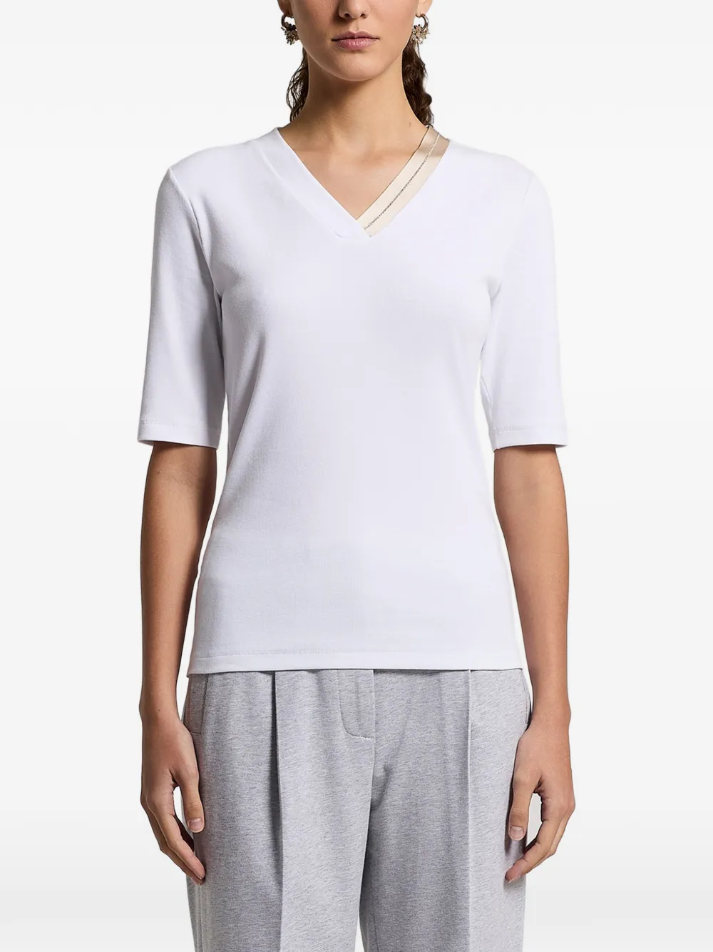 Peserico V-neck T-shirt - Bianco