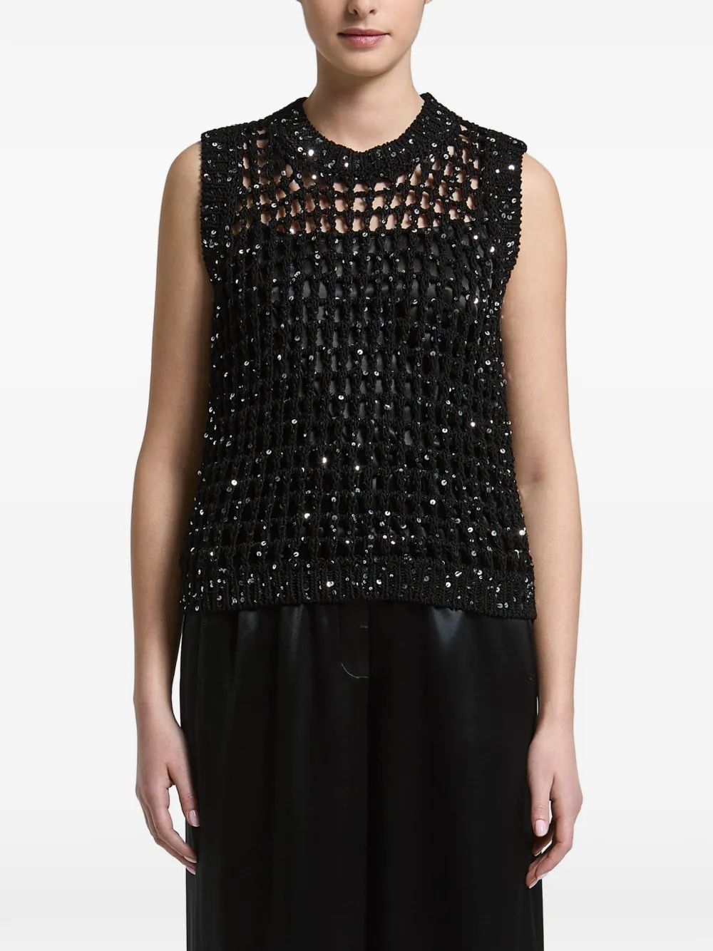 Peserico sequin-embellished vest - Nero
