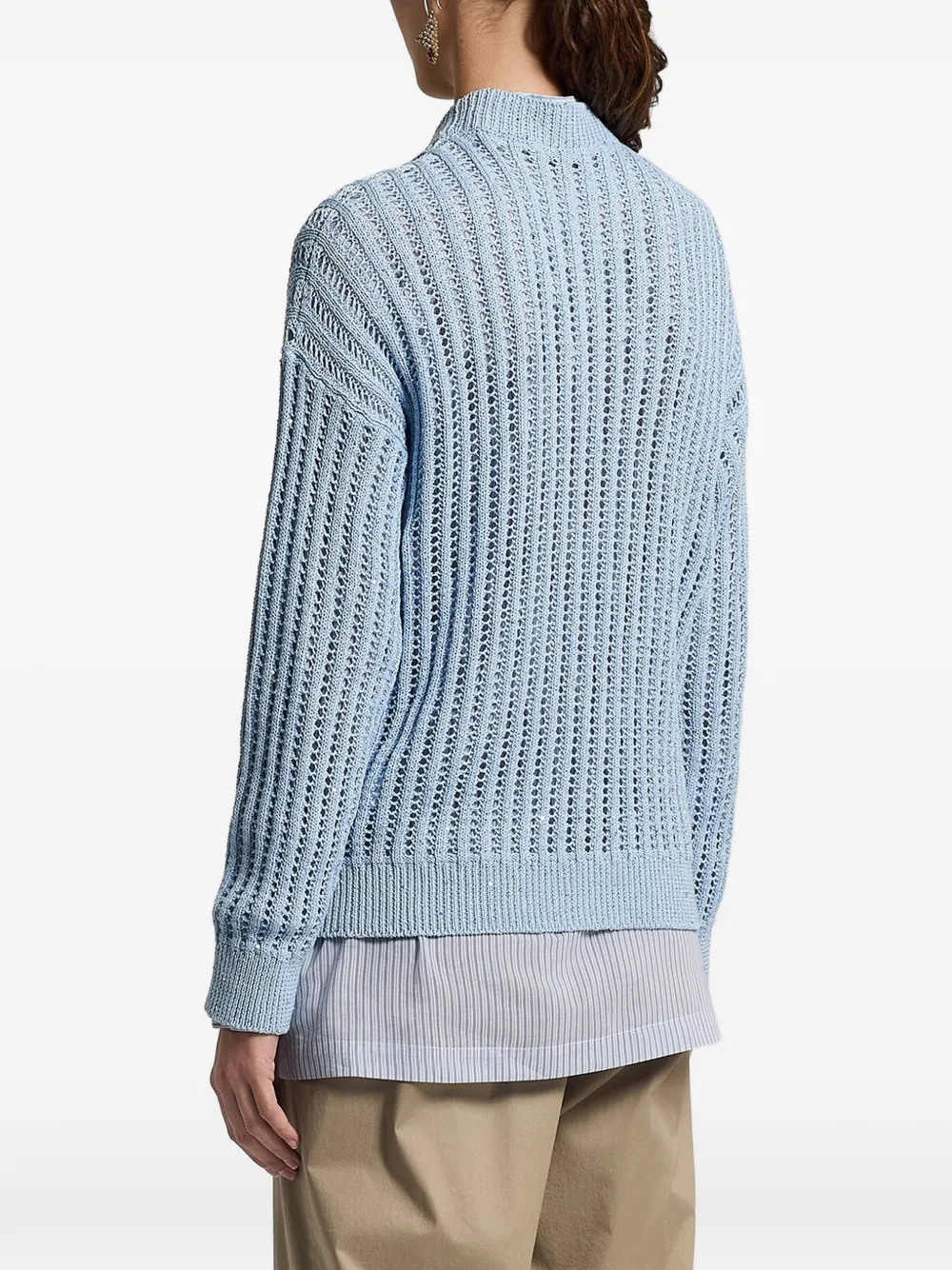 Peserico Sequinned Cordonet Sweater - Blue 
