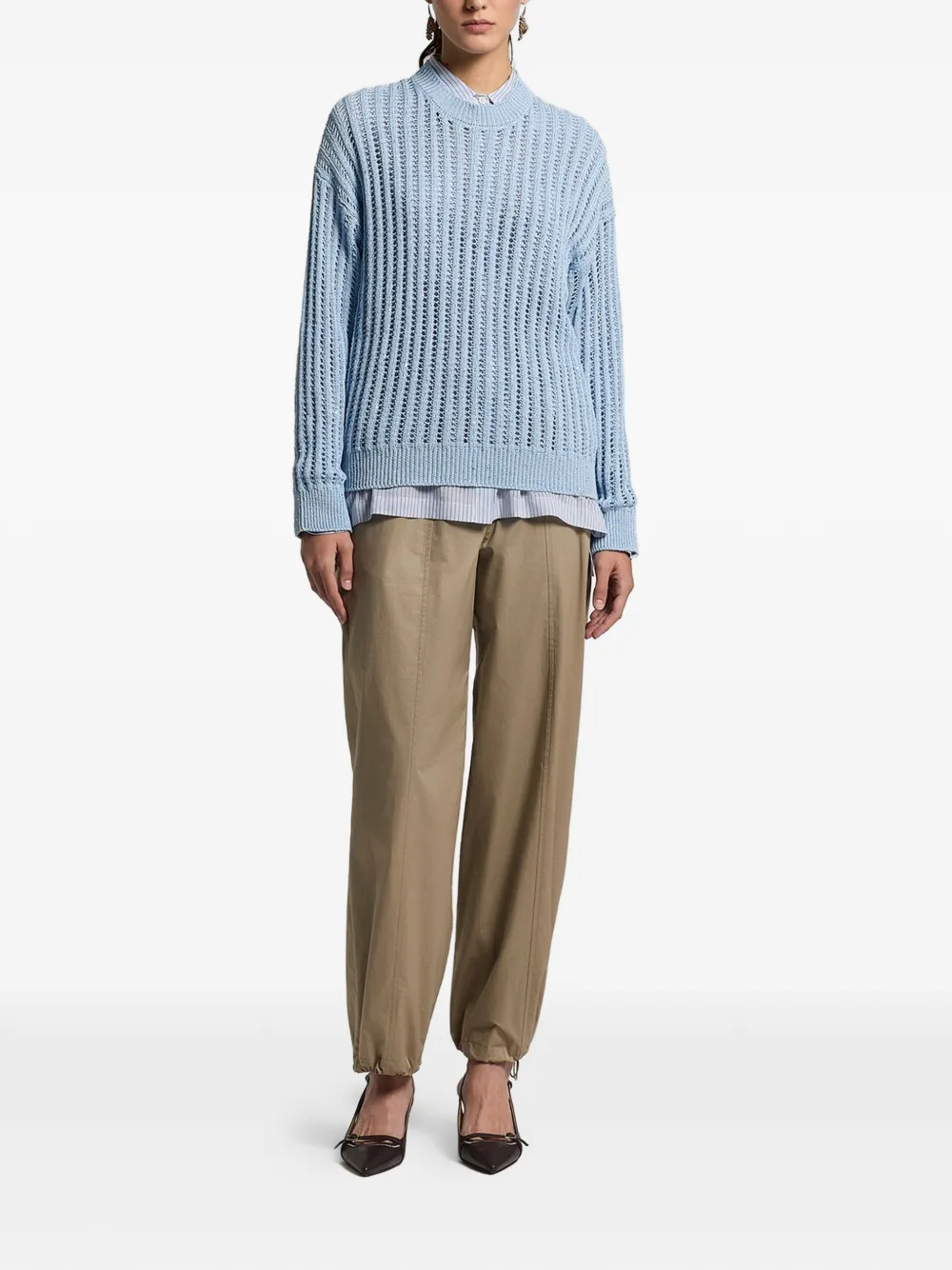  Peserico Sequinned Cordonet Sweater - Blue 