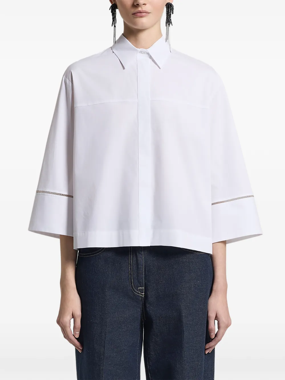 Peserico embellished shirt - Bianco