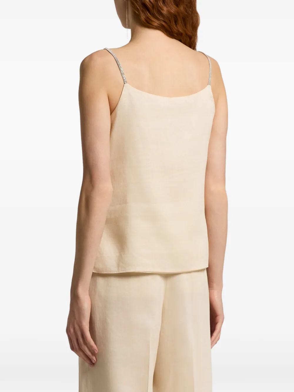  Peserico Embellished Straps Sleeveless Top - Neutrals 