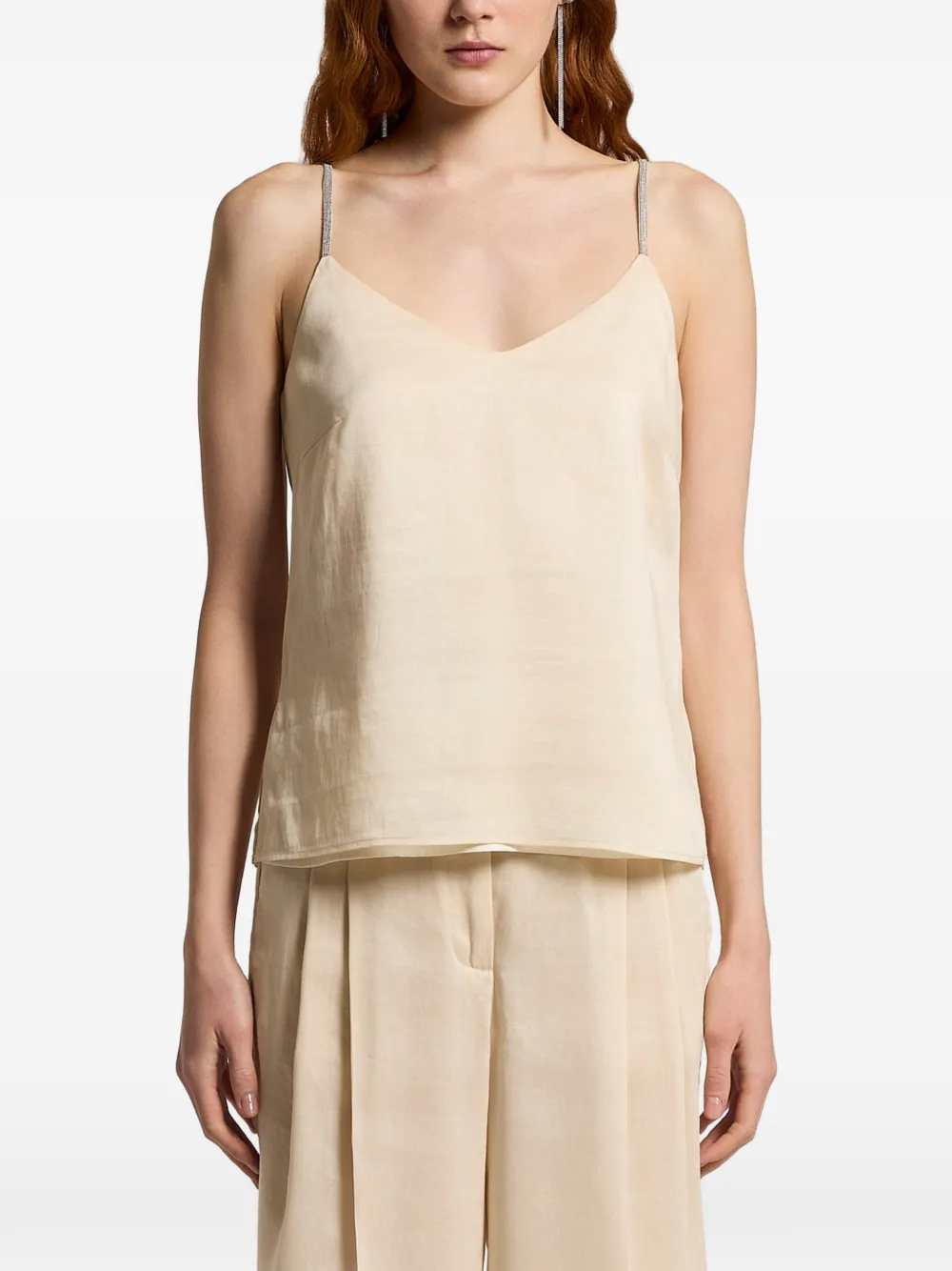 Peserico embellished straps sleeveless top - Toni neutri