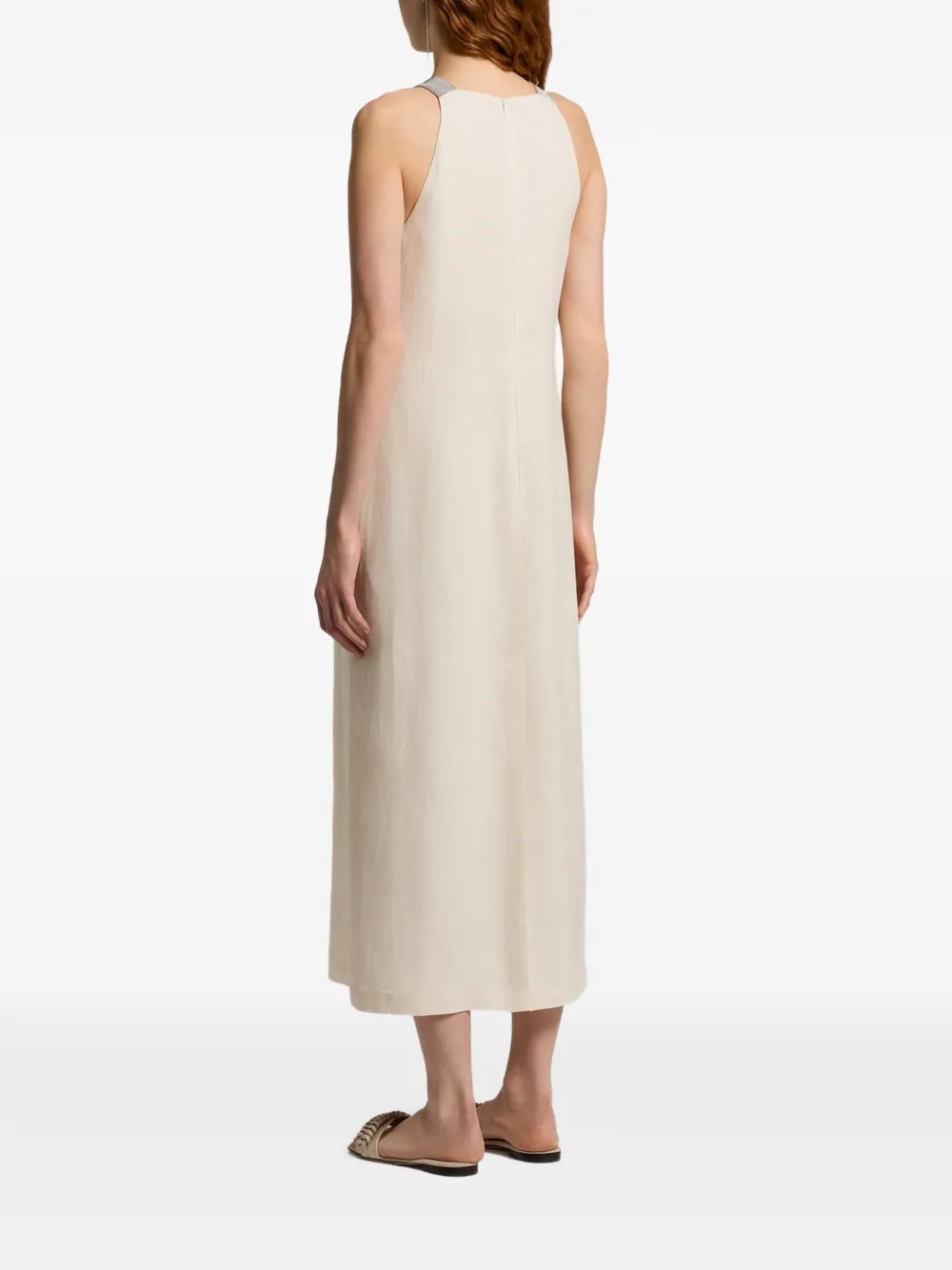 Peserico Jurk met halternek Beige