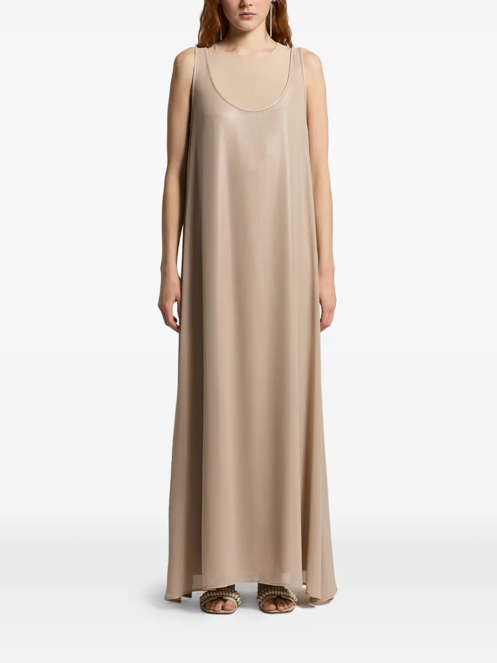 Peserico hammered satin dress - Toni neutri