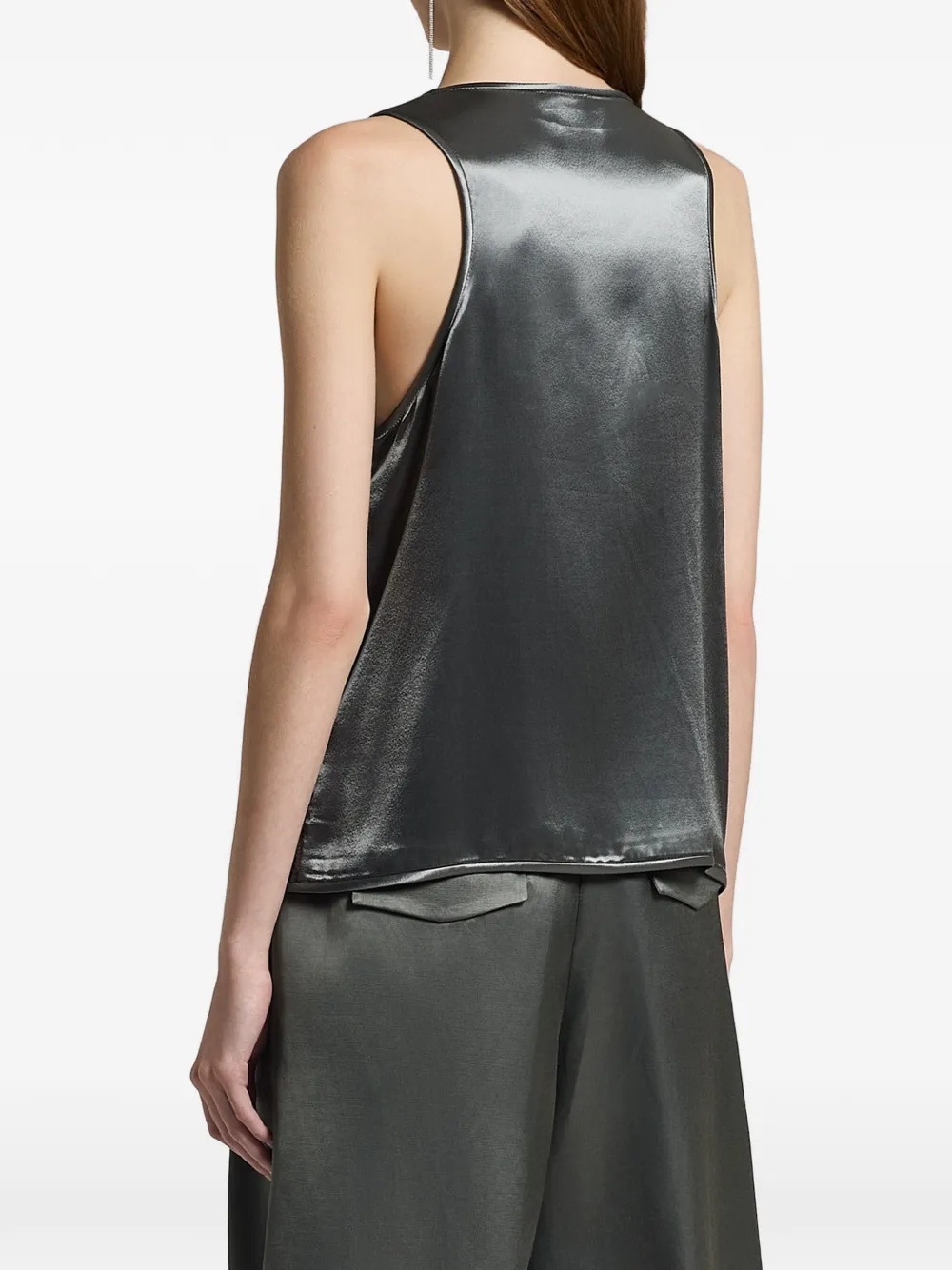 Peserico Tanktop verfraaid met pailletten Zilver