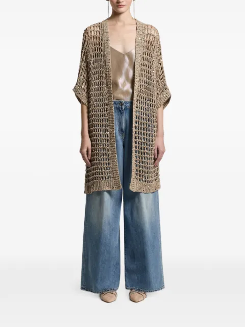 Peserico mesh sequin appliquéd cardigan