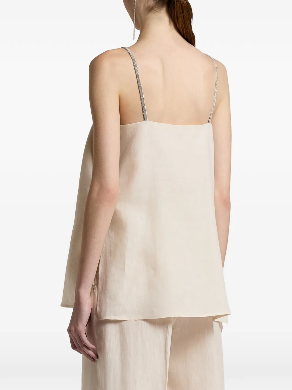 Peserico Mouwloze top Beige
