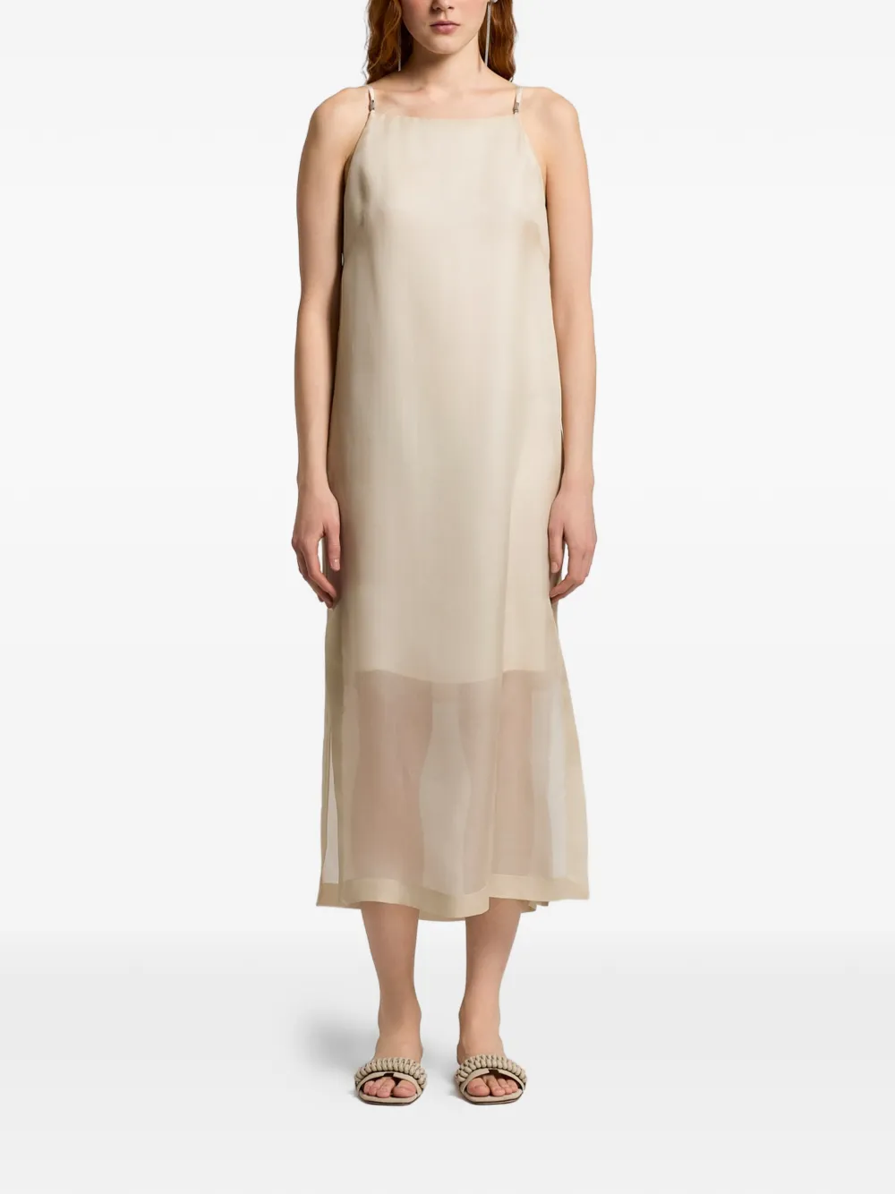 Peserico Abito corto con spalline sottili - Toni neutri