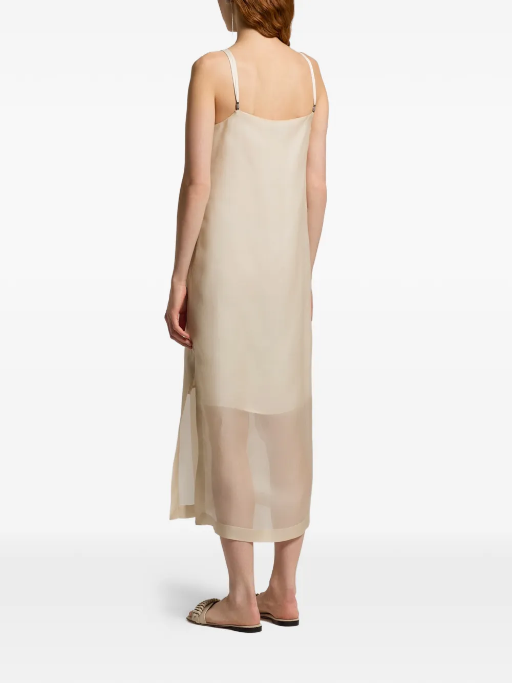 Peserico Midi-jurk met dunne bandjes Beige