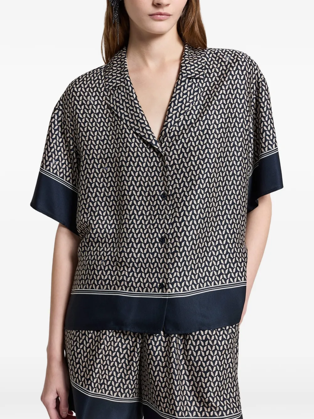  Peserico Patterned Shirt - Blue 