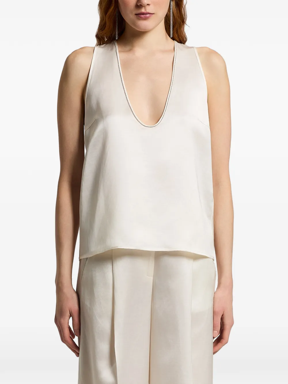 Peserico V-neck sleeveless top - Toni neutri