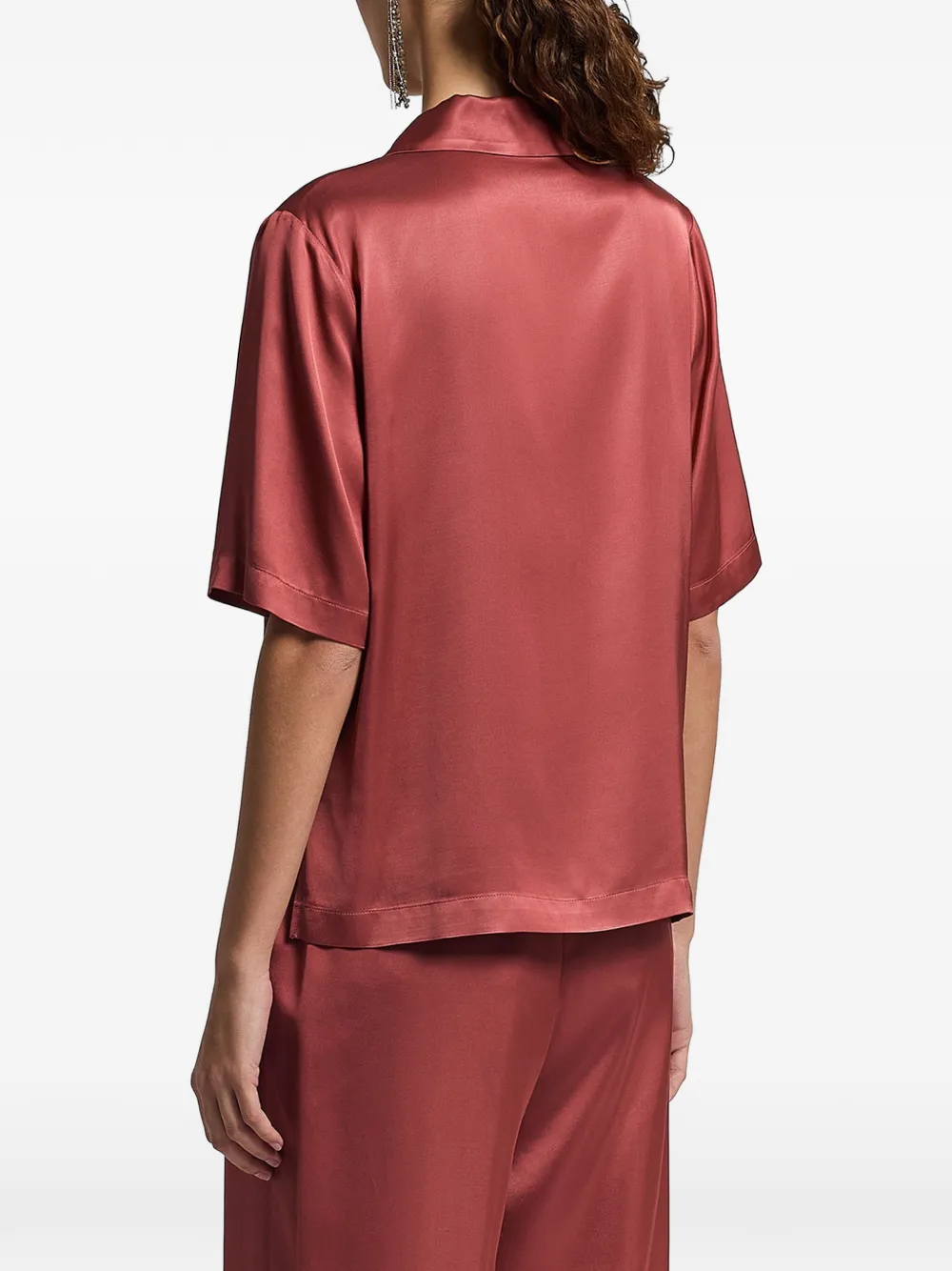 Peserico blouse met korte mouwen Rood