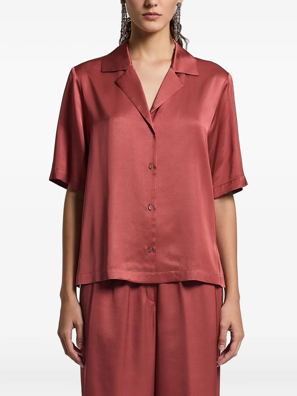 Peserico buttoned short-sleeve shirt - Rosso