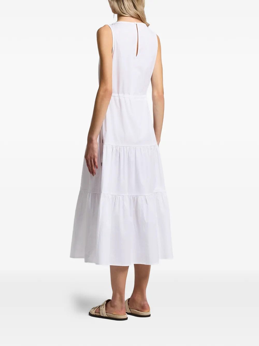 Peserico Mouwloze midi-jurk Wit