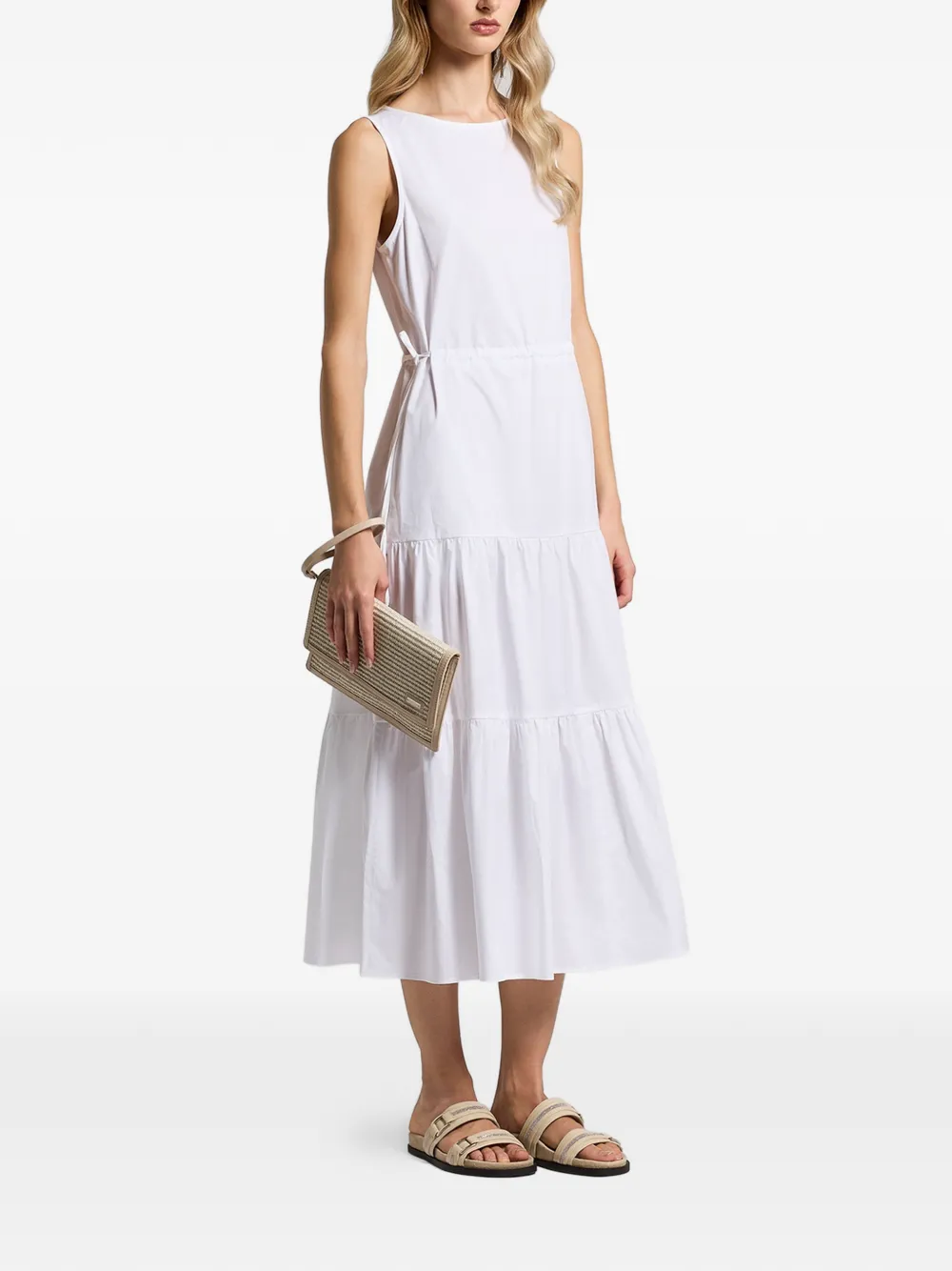 Peserico Mouwloze midi-jurk Wit