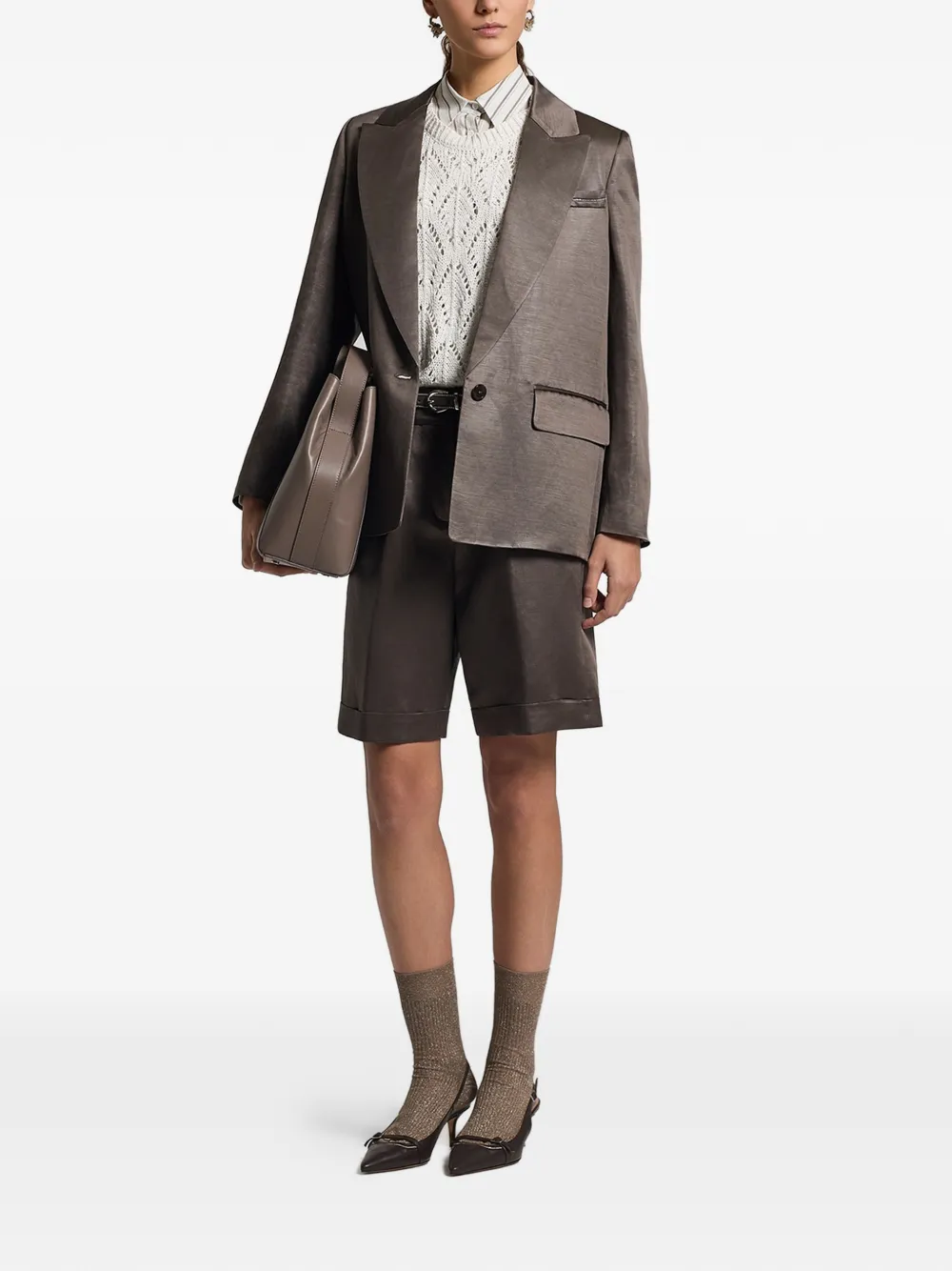  Peserico Glazed Blazer - Brown 