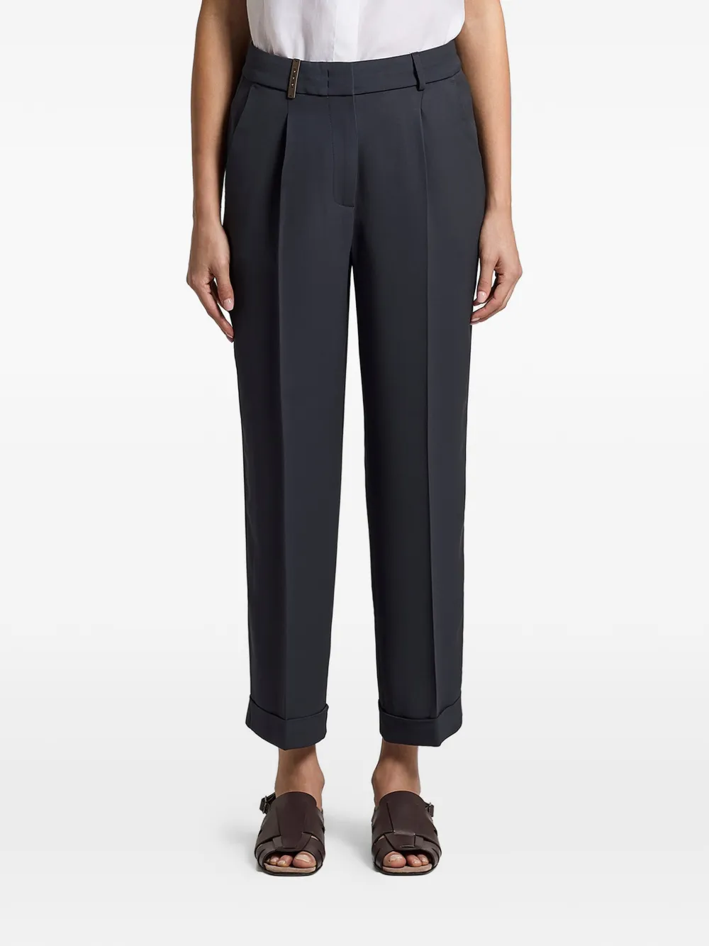 Peserico pleated cuffed trousers - Blu