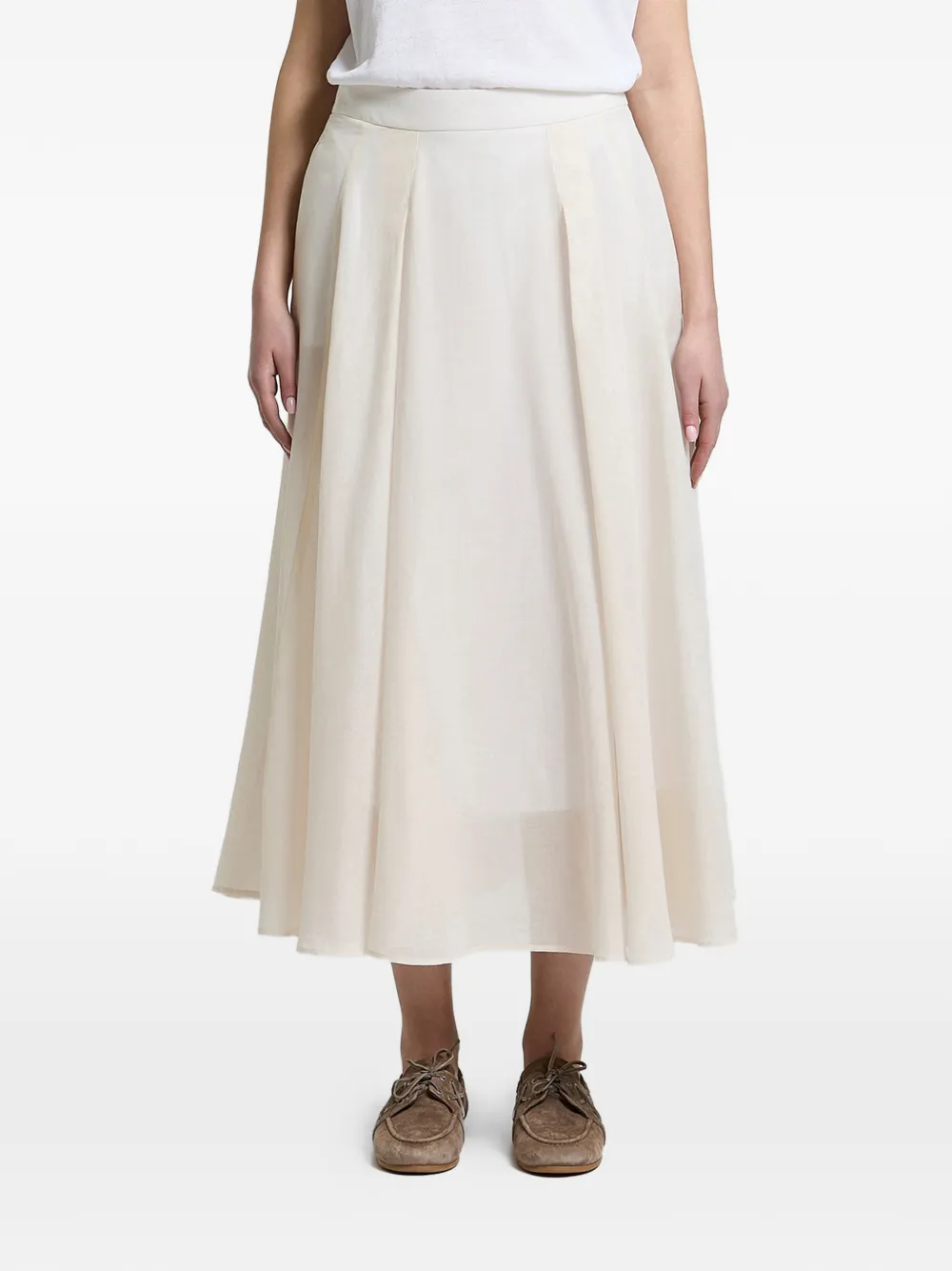 Peserico midi pleated A-line skirt - Toni neutri