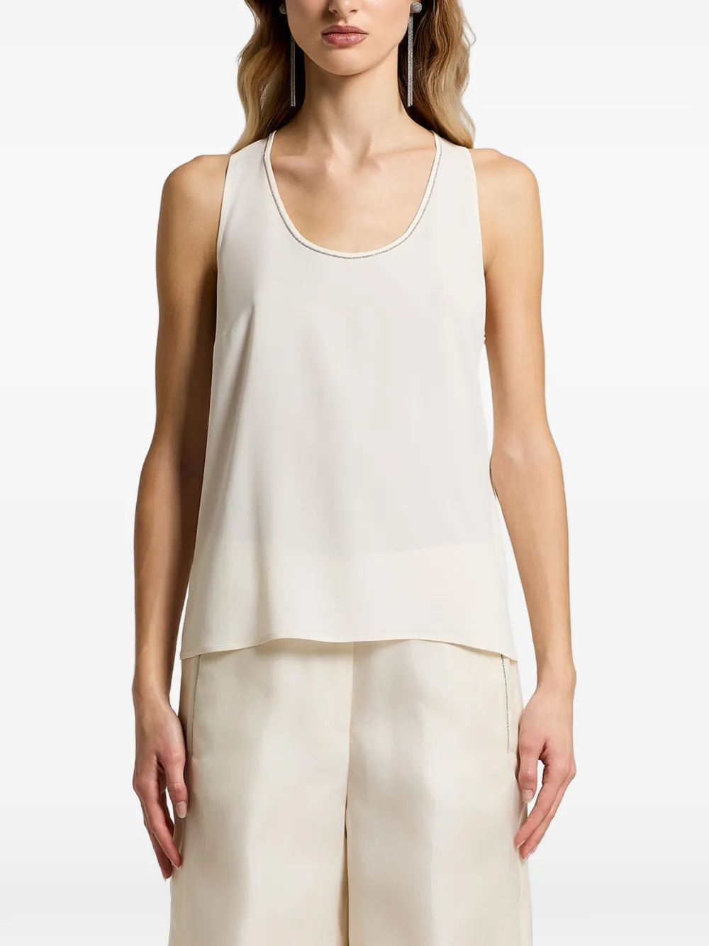 Peserico Aurea sleeveless top - Toni neutri