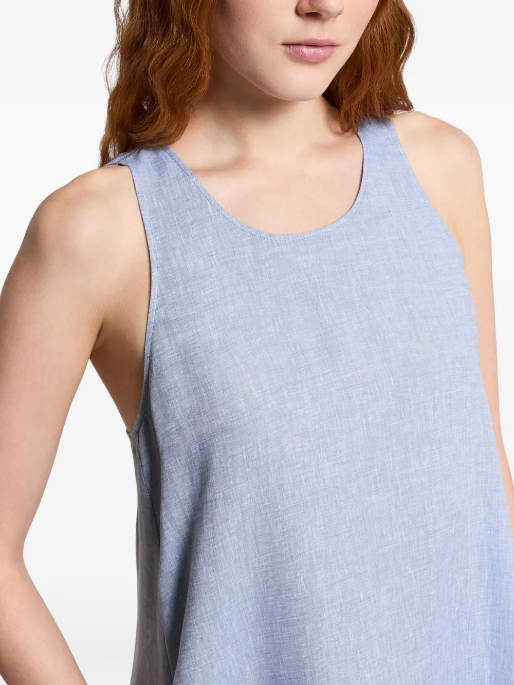 Peserico Mouwloze midi-jurk met A-lijn Blauw