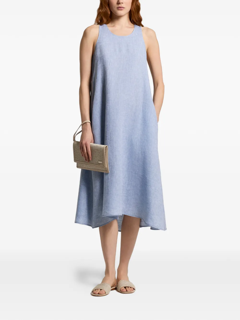 Peserico A-line sleeveless midi dress - Blu