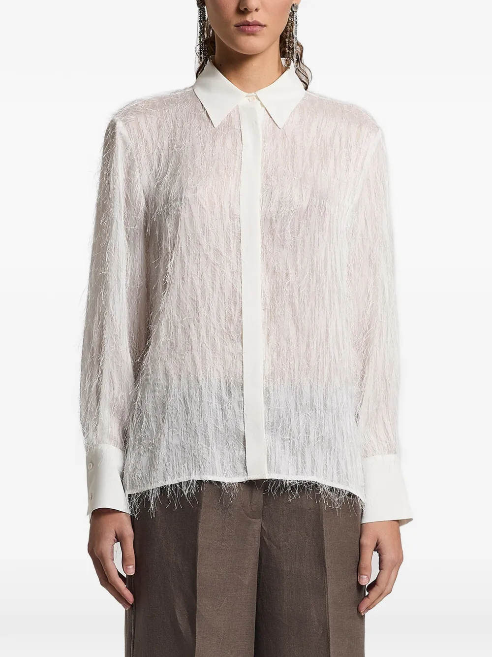  Peserico Fringed Shirt - White 