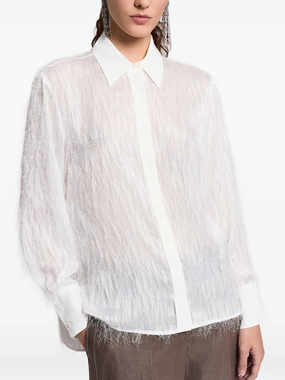 Peserico fringed shirt - Bianco