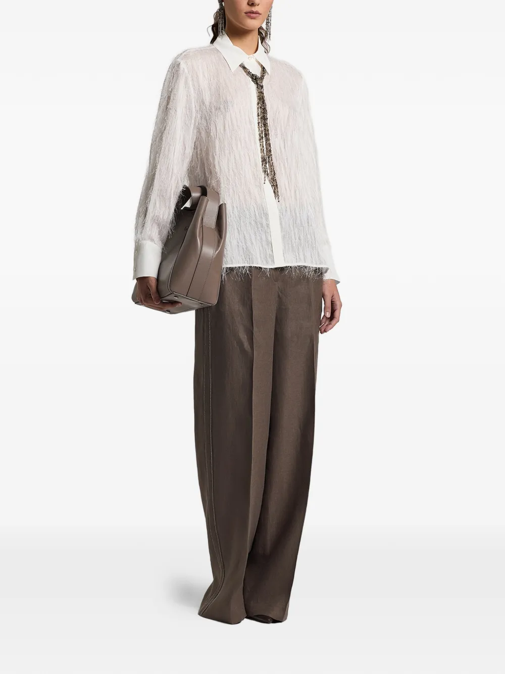  Peserico Fringed Shirt - White 