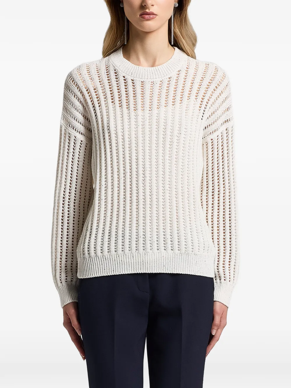 Peserico sequinned cordonet sweater - Toni neutri