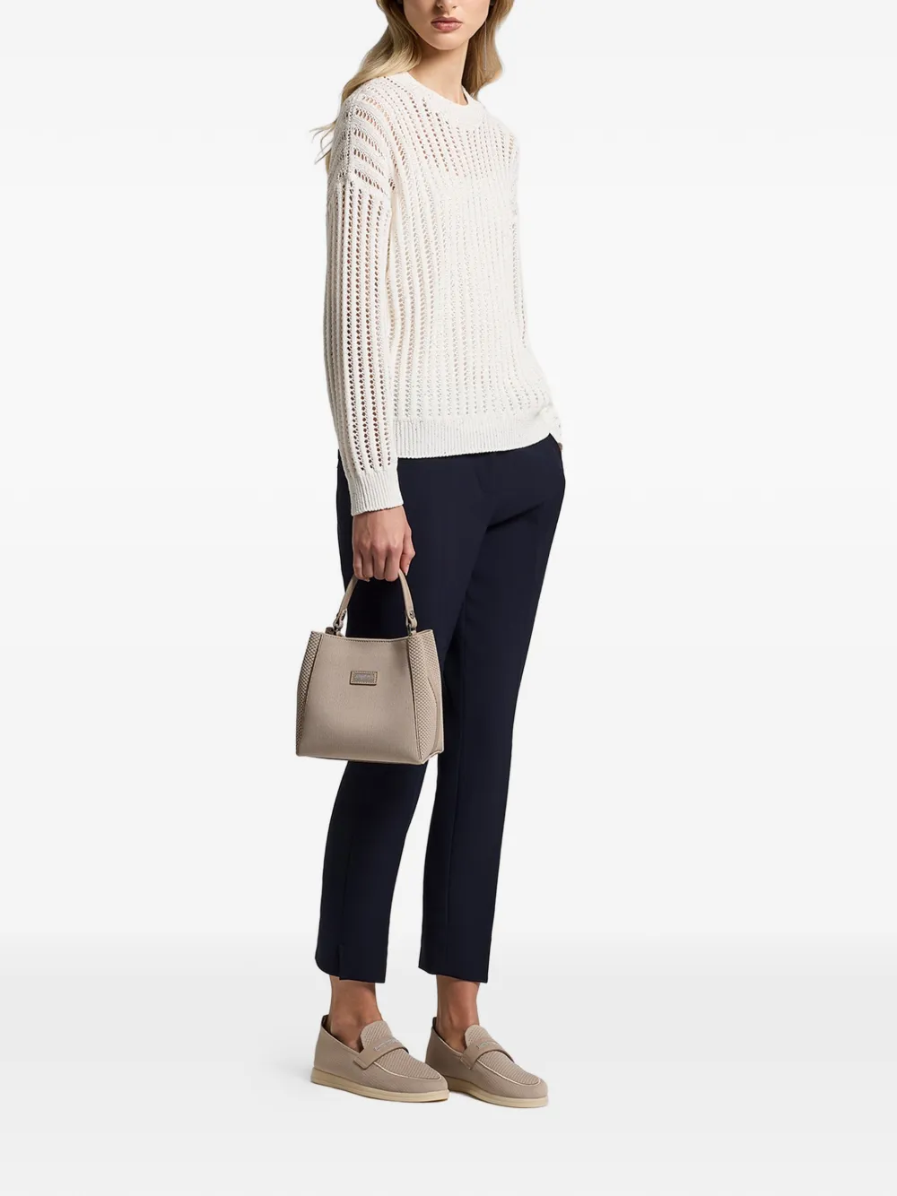  Peserico Sequinned Cordonet Sweater - Neutrals 
