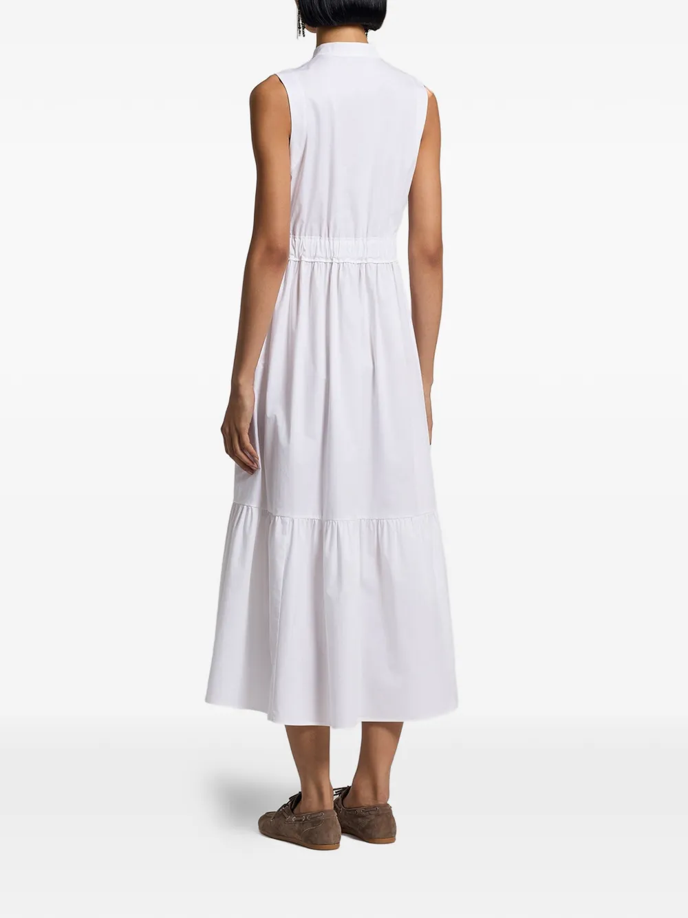 Peserico Midi-jurk met gestrikte taille Wit