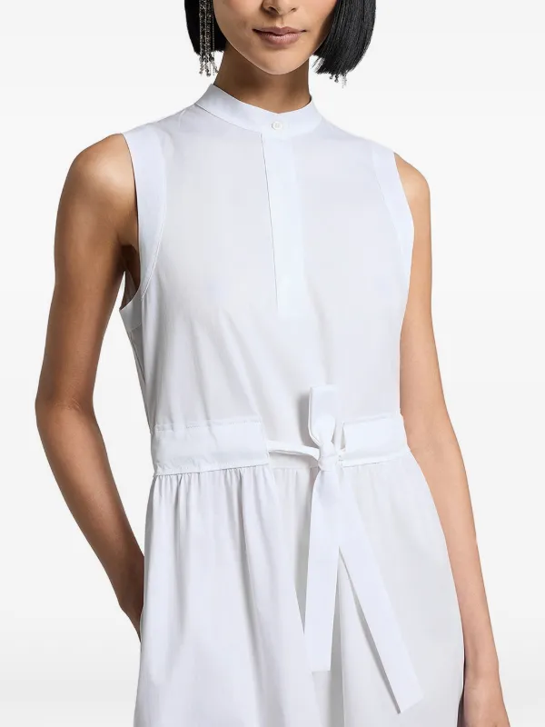 high neck tie waist midi dress High-neck Tie-waist Midi Dress For Women