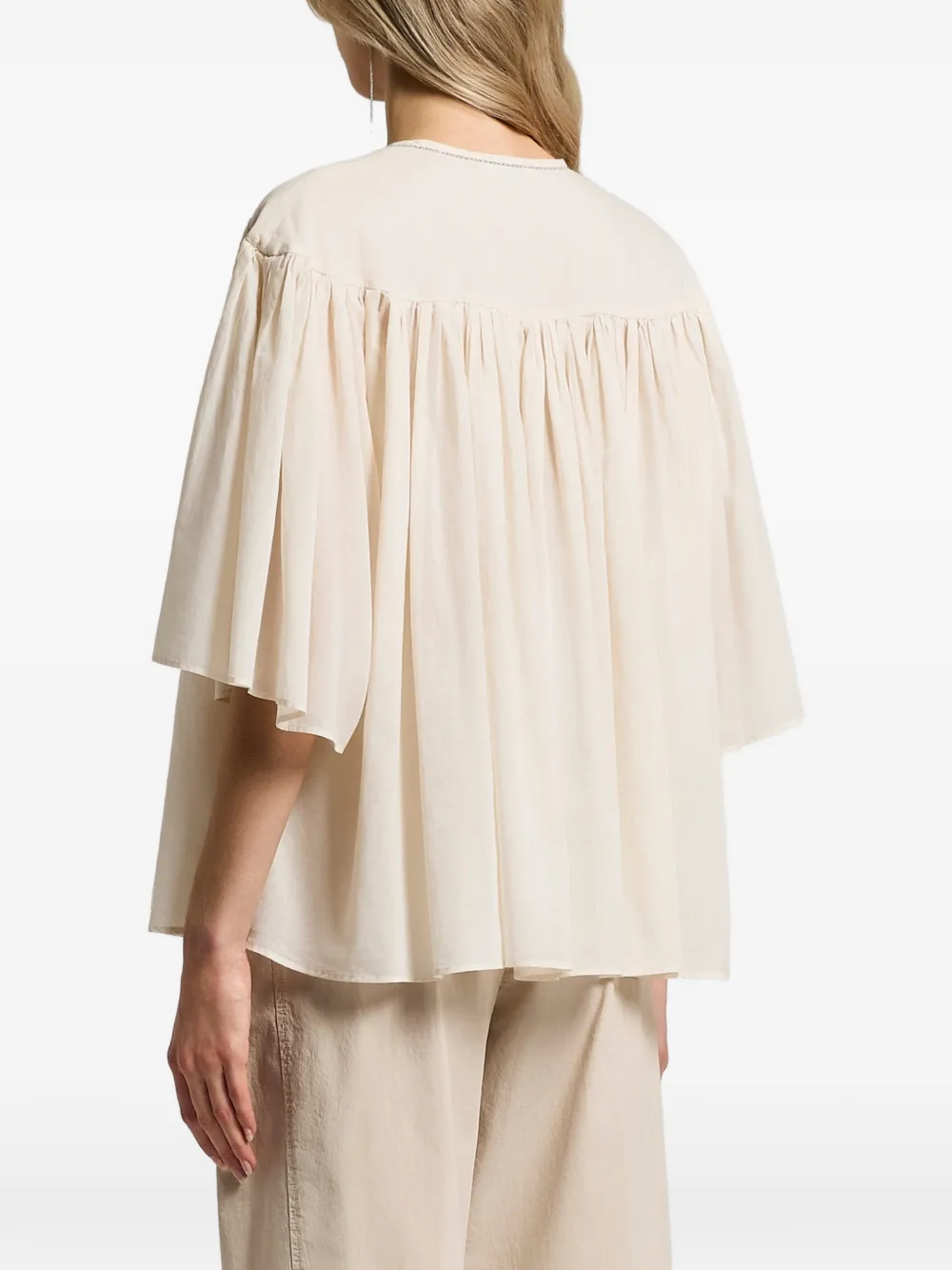 Peserico Gesmockte blouse Beige